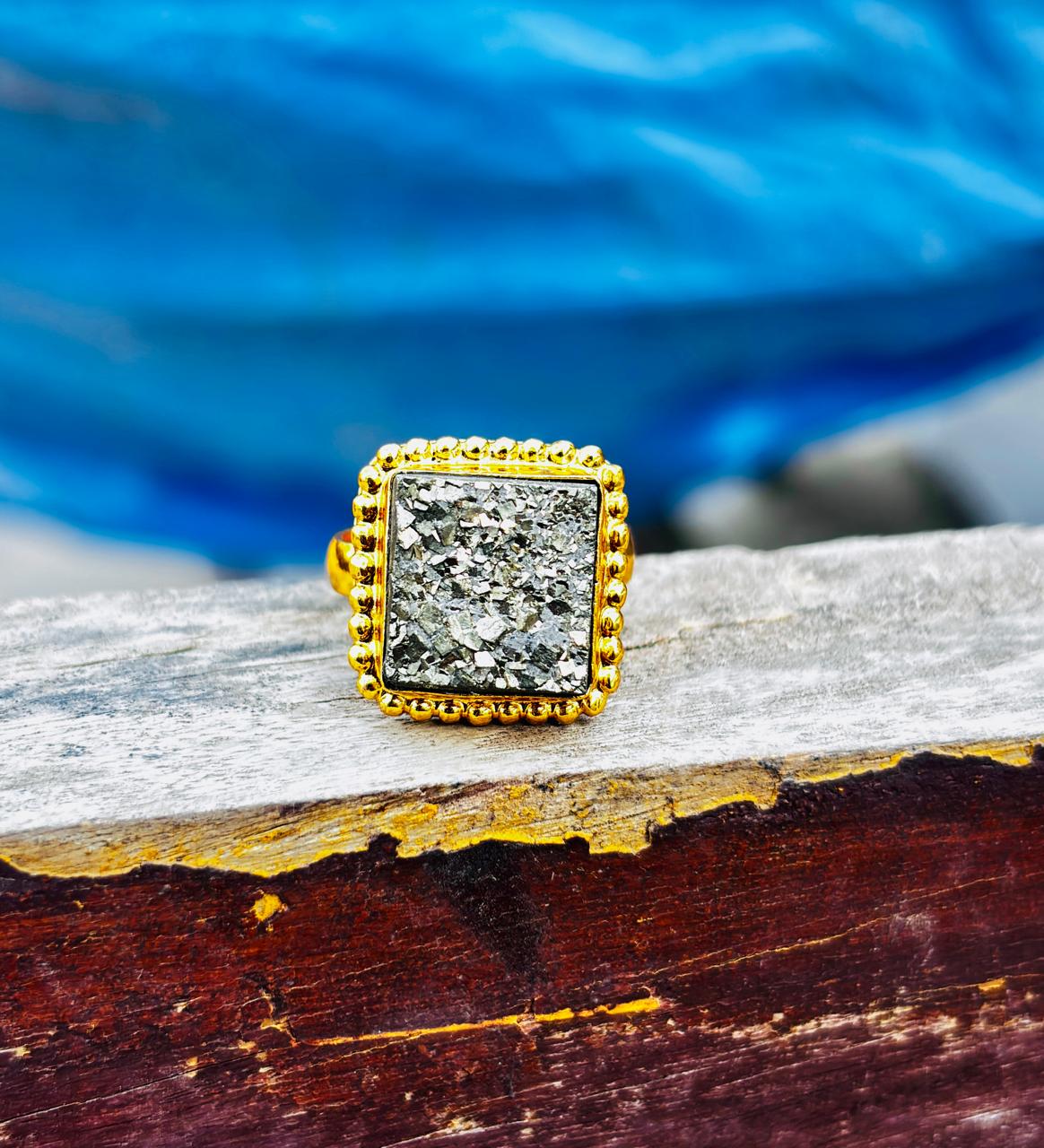 Pyrite Natural Adjustable Ring