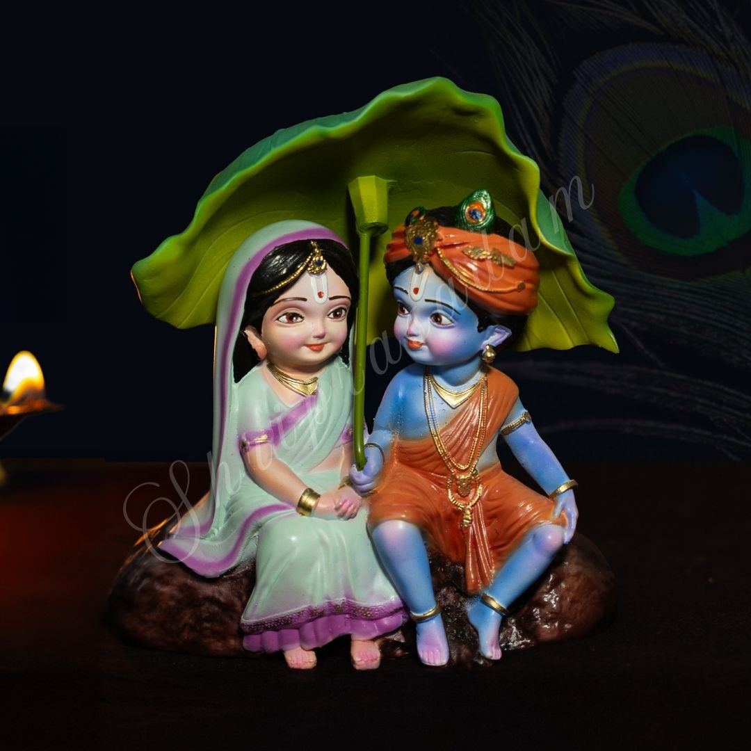Bal Radha Krishna Idol for Car Dashbaord
