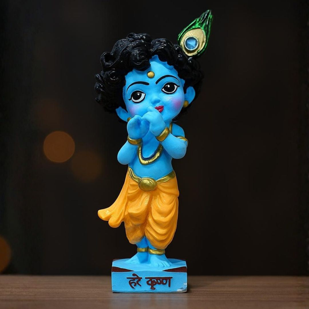 Shri Krishna with Flute Idol (Blue Color)