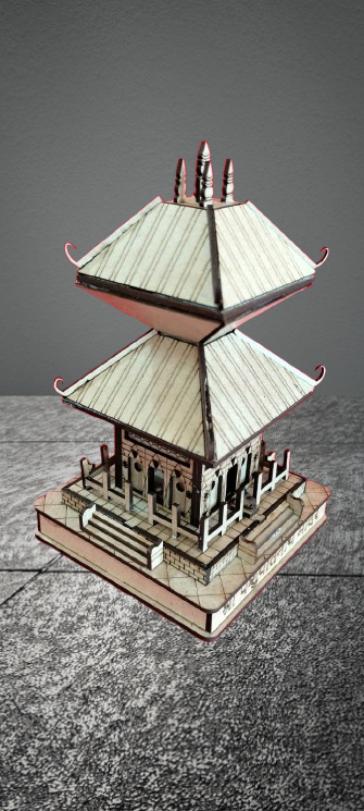 3D Shri Pashupatinath Mandir Small Model | Exquisite Wooden Temple