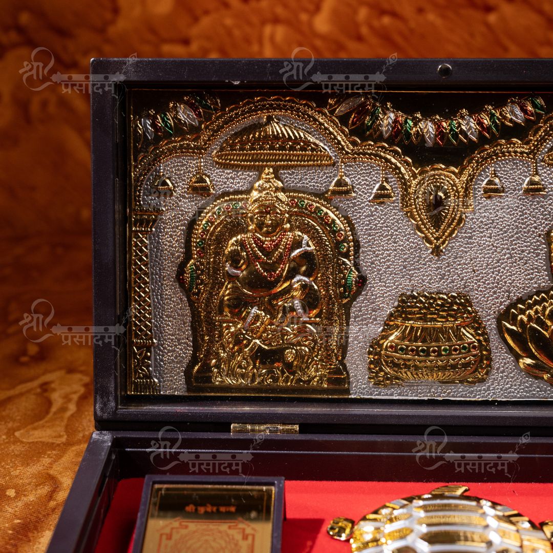 24K Gold Plated Kuber Lakshmi Pocket Temple