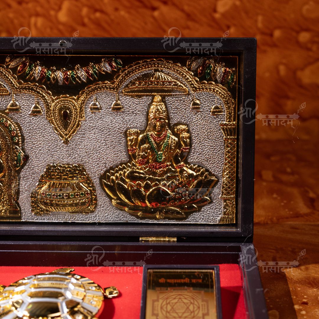 24K Gold Plated Kuber Lakshmi Pocket Temple