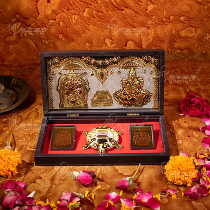 24K Gold Plated Kuber Lakshmi Pocket Temple