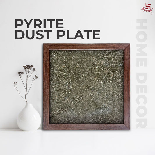 Pyrite Dust Plate Frame For Wealth, Money, Success And Abundance