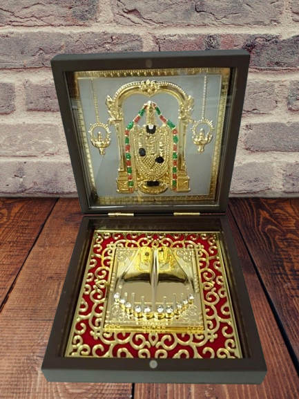 24K Gold Plated Tirupati Balaji Pocket Temple