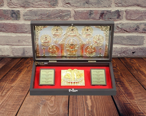 24K Gold Plated AshtaLakshmi Maa Pocket Temple