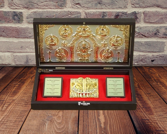 24K Gold Plated AshtaLakshmi Maa Pocket Temple
