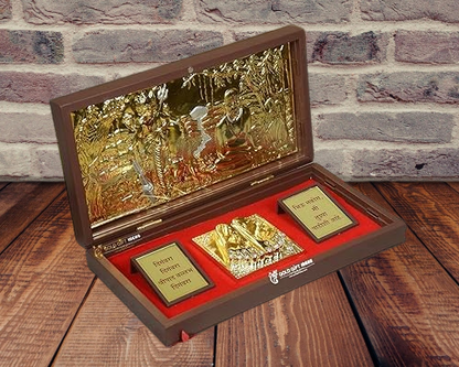 24K Gold Plated Shri Swami Samarth Pocket Temple
