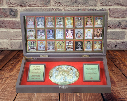 24K Gold Plated Jain 24 Tirthankar Darshan Pocket Temple