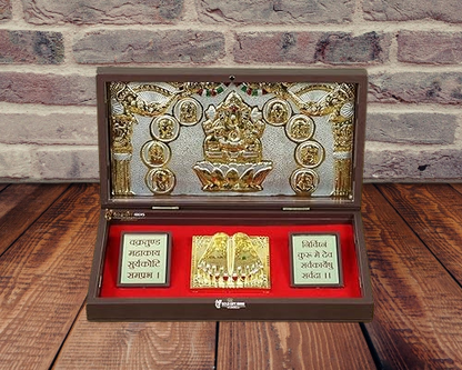 24K Gold Plated Ashtavinayak Ganesh Pocket Temple