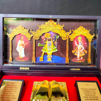 24K Gold Plated Shreenath Ji Pocket Temple