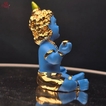 Bal Krishna Gold Plated Idol For Puja, Home, Gift