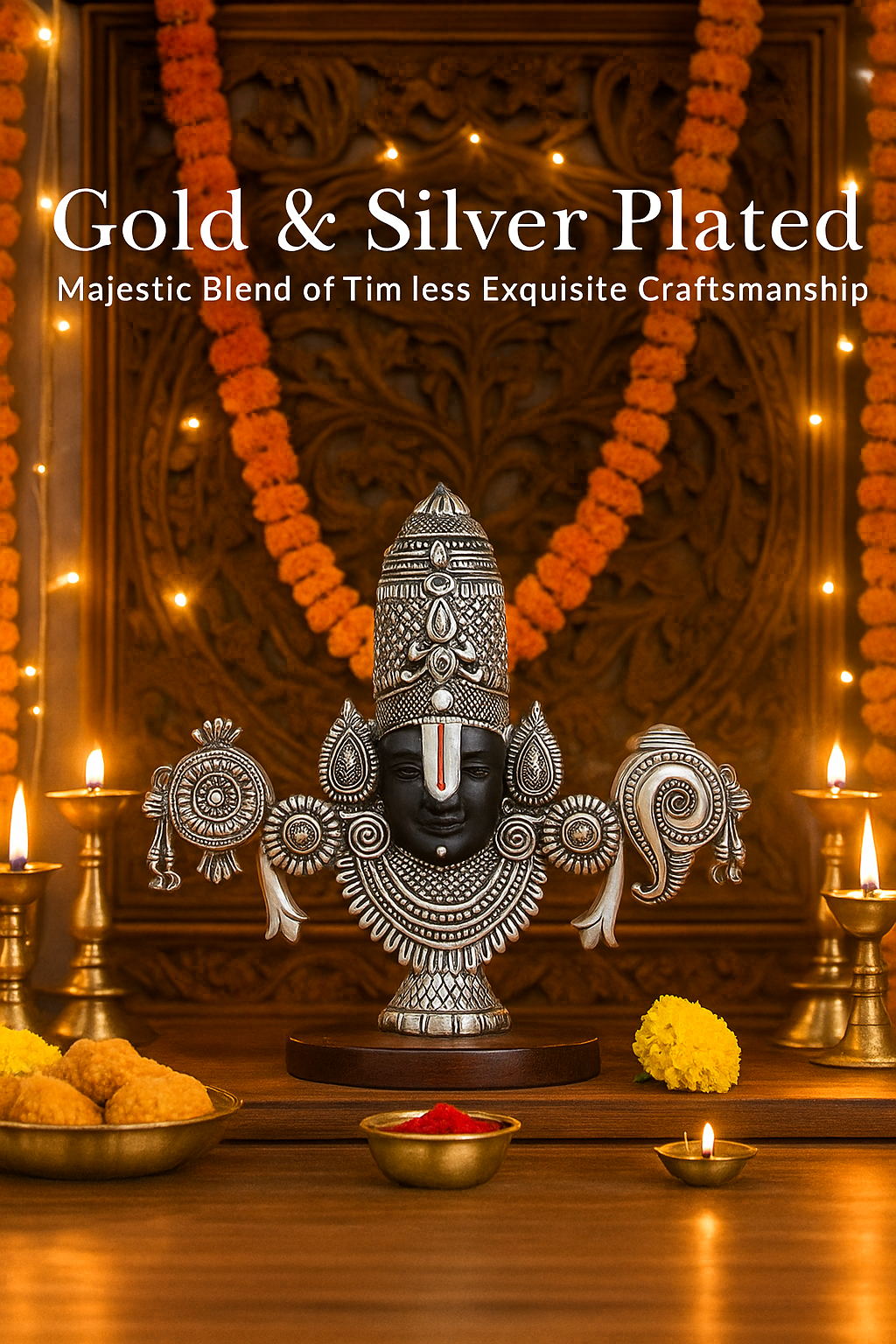 Lord Balaji Idol - Silver Plated
