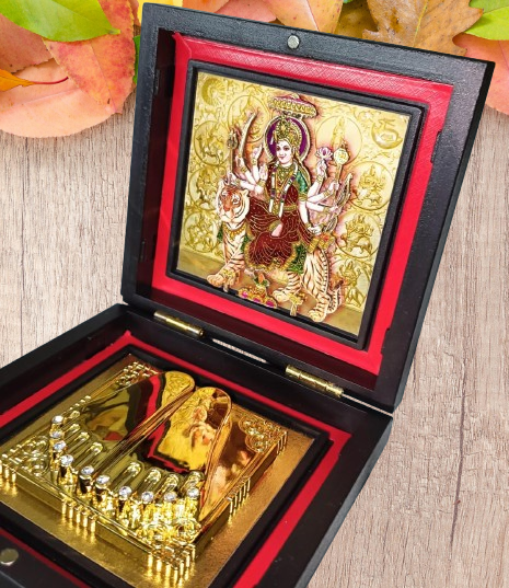 Divine Maa Durga Pocket Temple (Gold Platted) | Nav Durga Pocket Temple