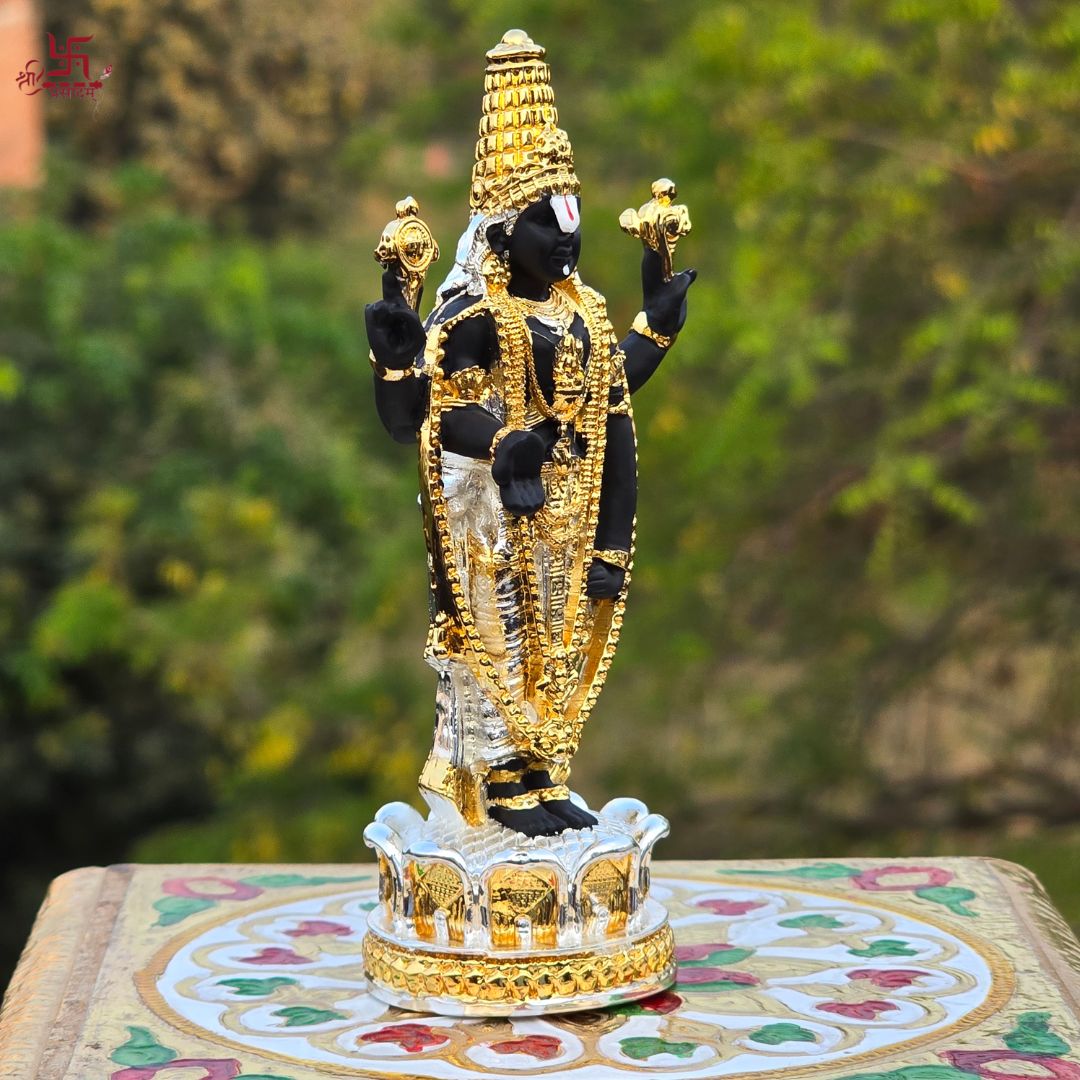 Lord Tirupati Balaji Idol Gold And Silver Plated