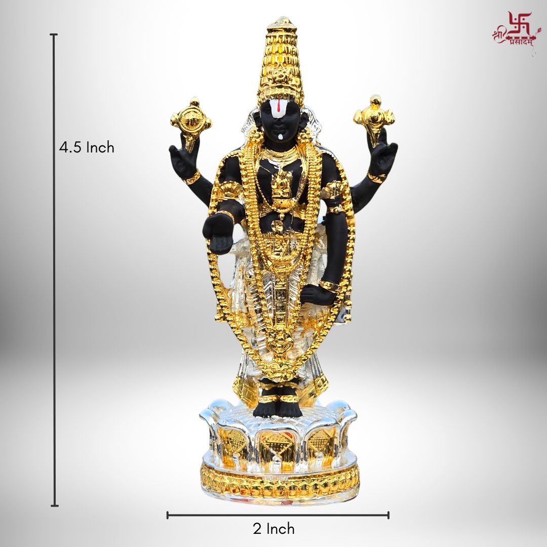 Lord Tirupati Balaji Idol Gold And Silver Plated