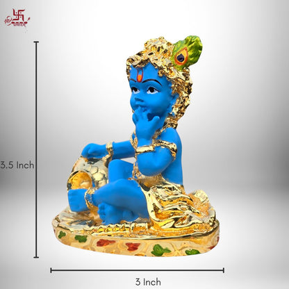 Laddo Gopal Gold Plated Idol For Puja, Home, And Gift