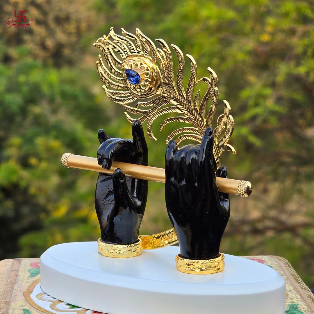 Lord Krishna Divine Hands Gold Plated For Puja, Home, And Gift