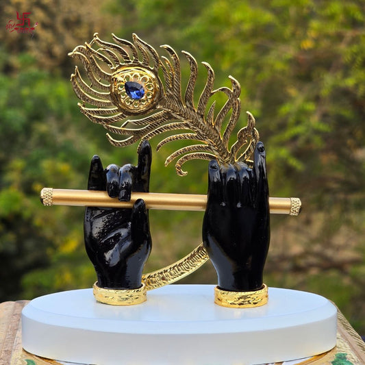 Lord Krishna Divine Hands Gold Plated For Puja, Home, And Gift