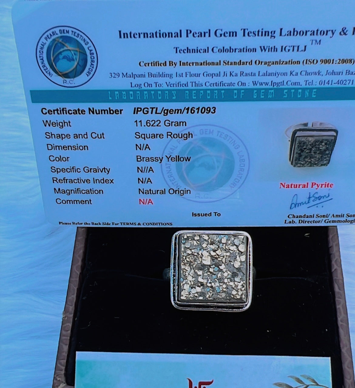 Pyrite Natural  Adjustable Ring