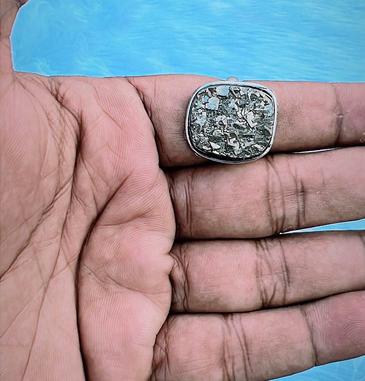 Pyrite Natural  Adjustable Ring
