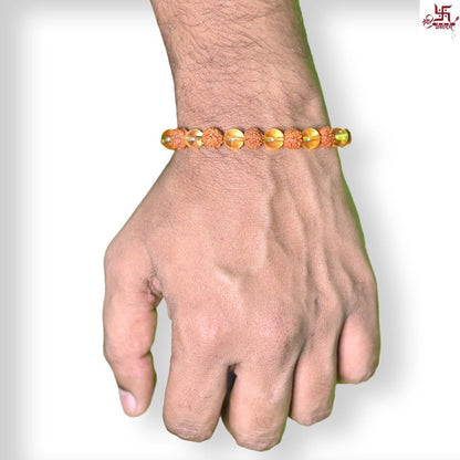 Rudraksh Citrine and Evil Eye Bracelet For Success and Happiness