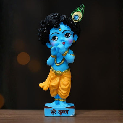 Shri Krishna with Flute Idol (Blue Color)