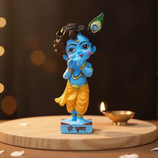 Shri Krishna with Flute Idol (Blue Color)