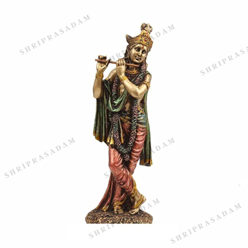 Krishna Standing Statue | Metal Finish (10 Inch)