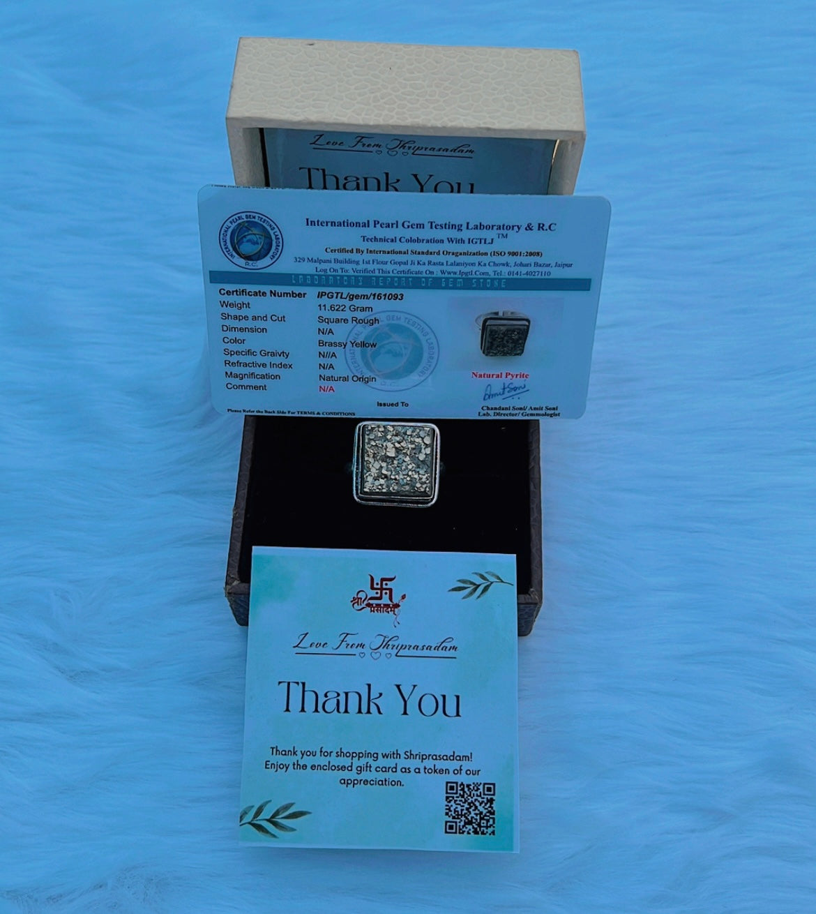 Pyrite Natural  Adjustable Ring