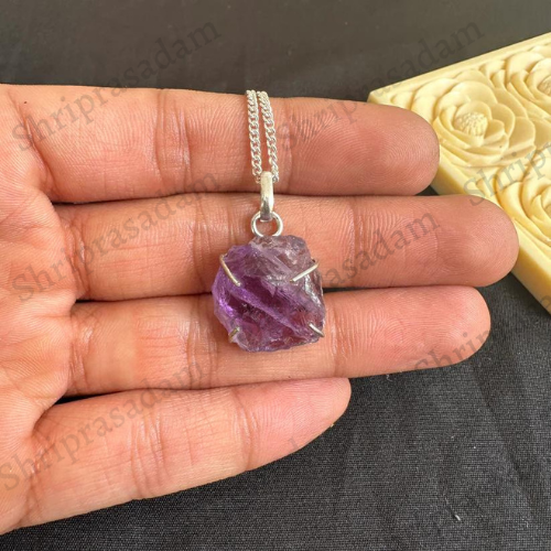 Raw Amethyst Pendant