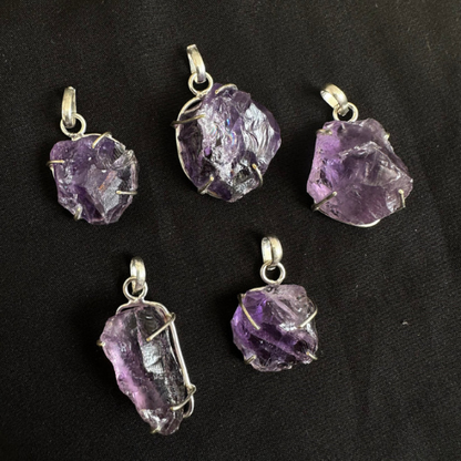 Raw Amethyst Pendant