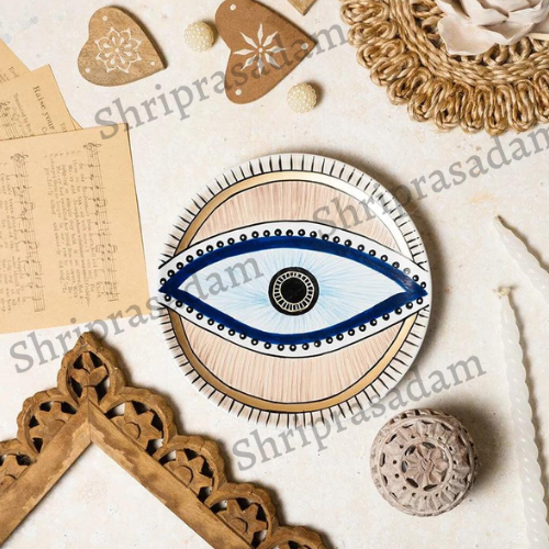 Hand-Painted Big Evil Eye Wall Decor Plate