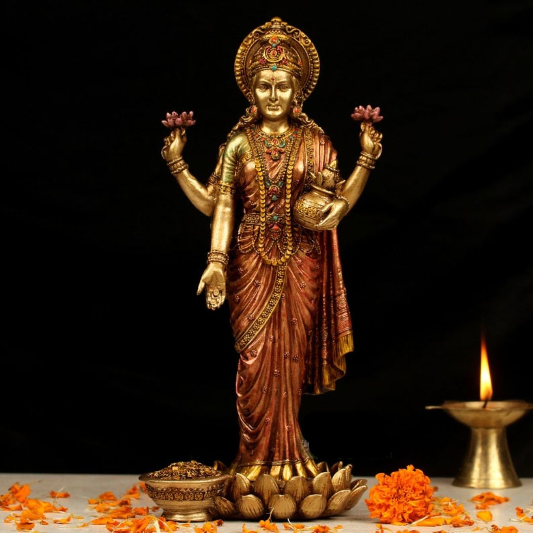 Lord Vishnu & Goddess Lakshmi Idol for Home, Temple, and Pooja