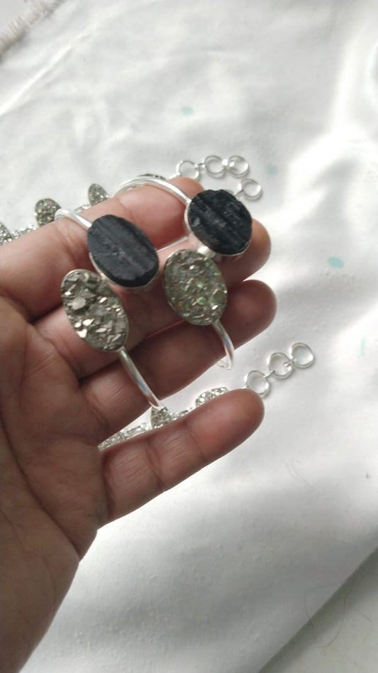 Adjusting Silver Pyrite Bracelet