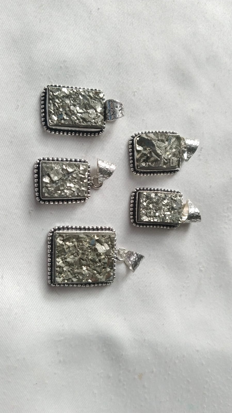 Natural Pyrite Pendant Square