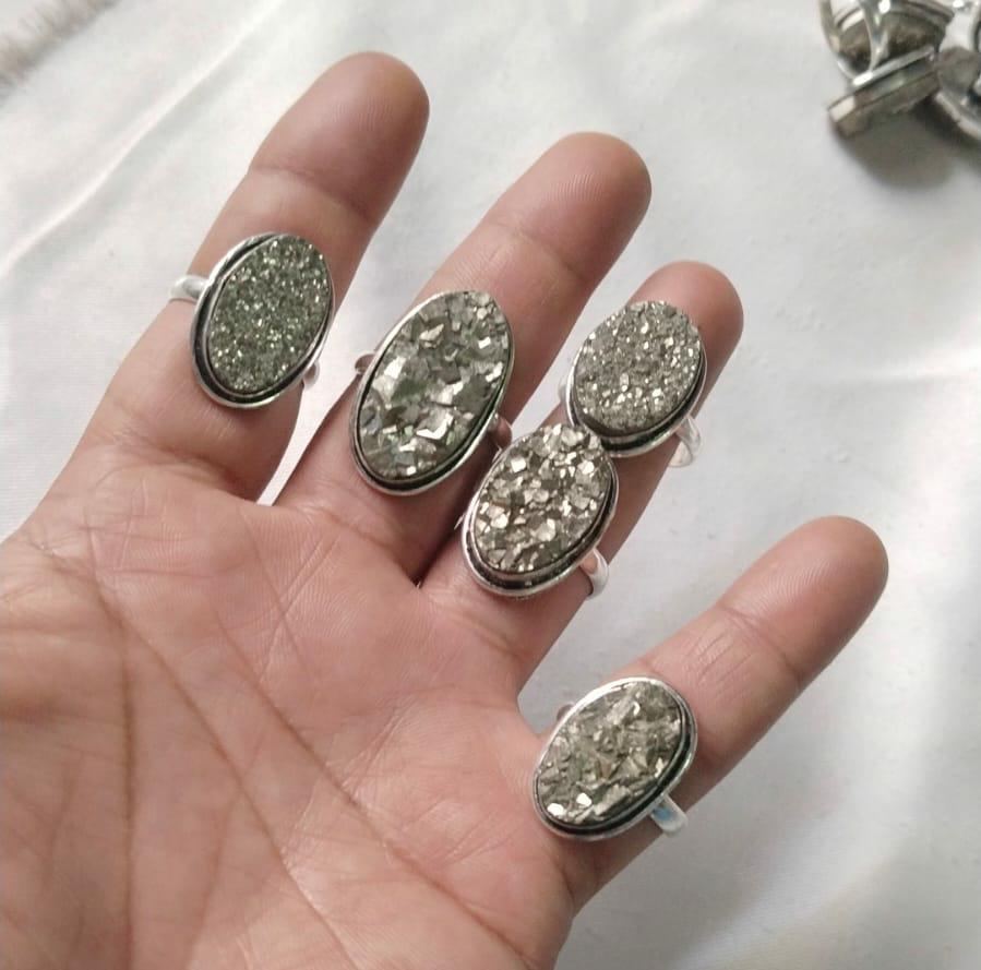 Pyrite Natural  Adjustable Ring