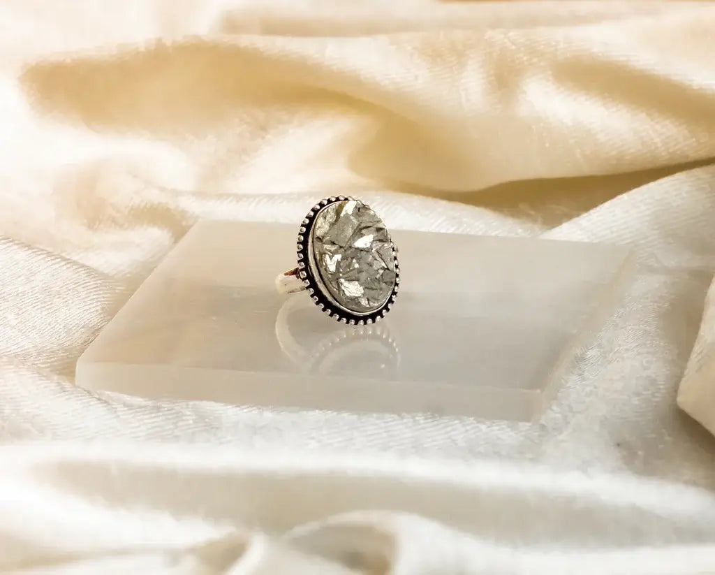 Pyrite Natural  Adjustable Ring