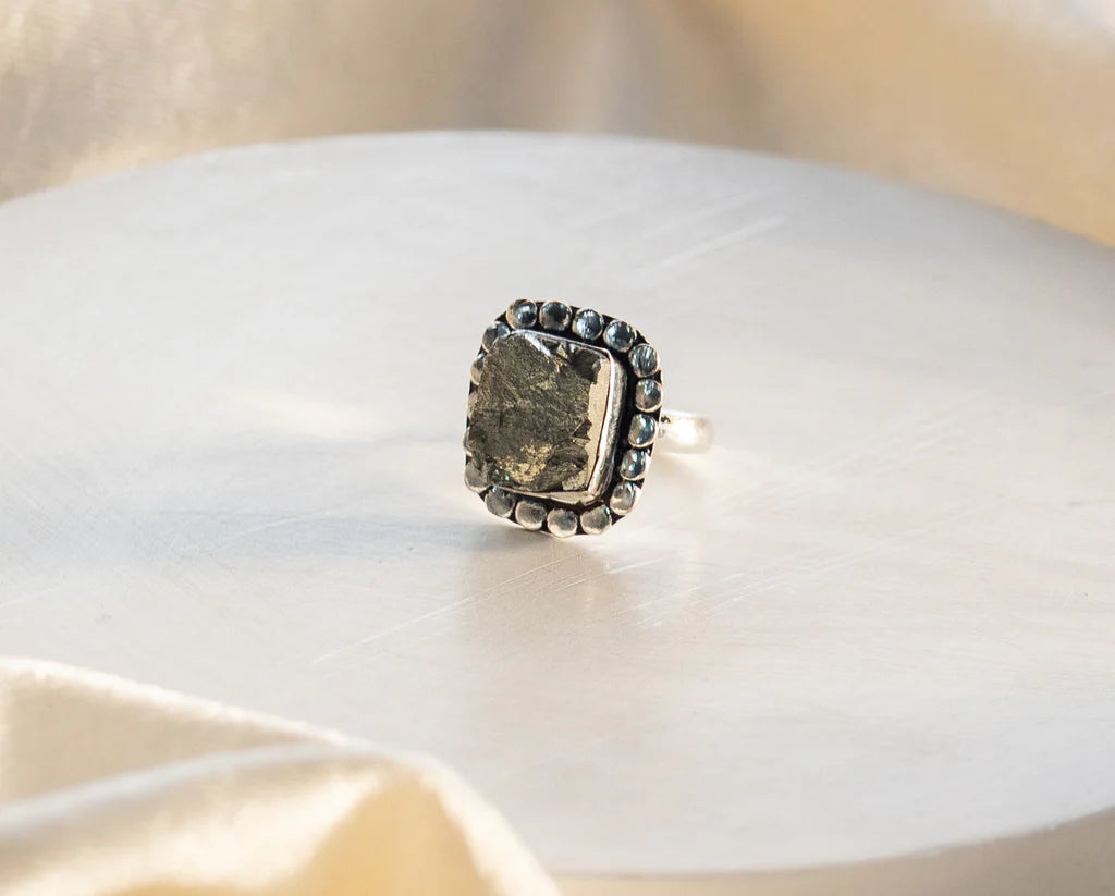 Pyrite Natural  Adjustable Ring