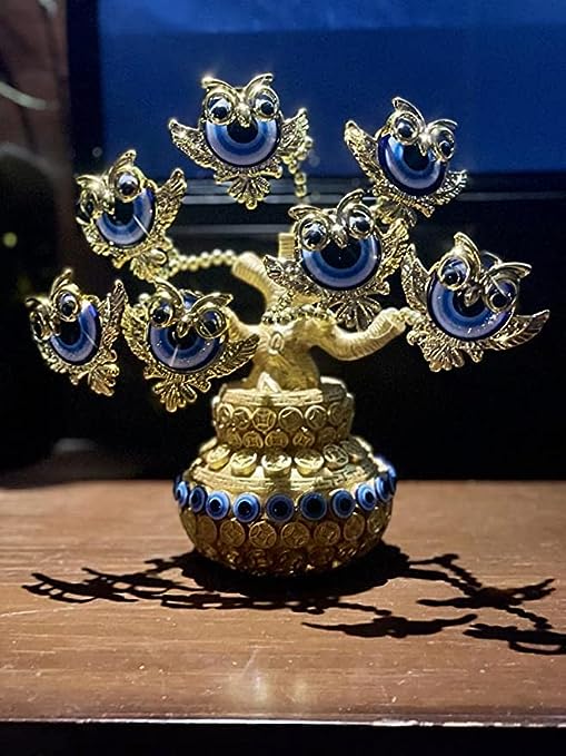 Decorative Evil Eye Tree Amulet for good luck | Centerpiece Ornament for Home & Office