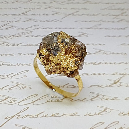 Pyrite Natural  Adjustable Ring