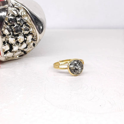 Pyrite Natural  Adjustable Ring
