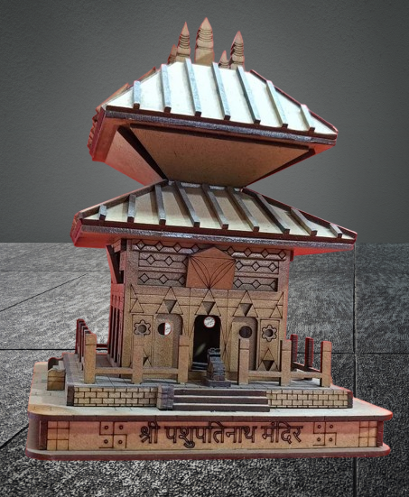 3D Shri Pashupatinath Mandir Small Model | Exquisite Wooden Temple