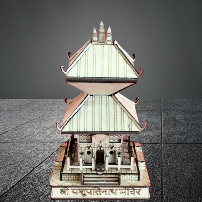 3D Shri Pashupatinath Mandir Small Model | Exquisite Wooden Temple