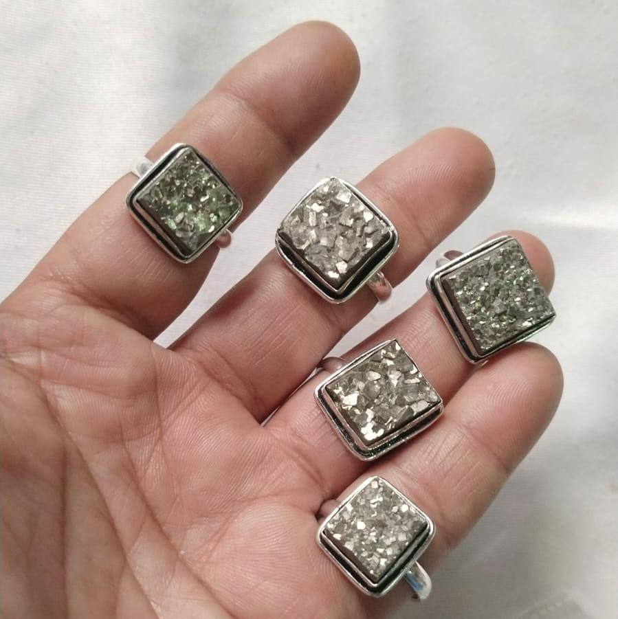 Pyrite Natural  Adjustable Ring