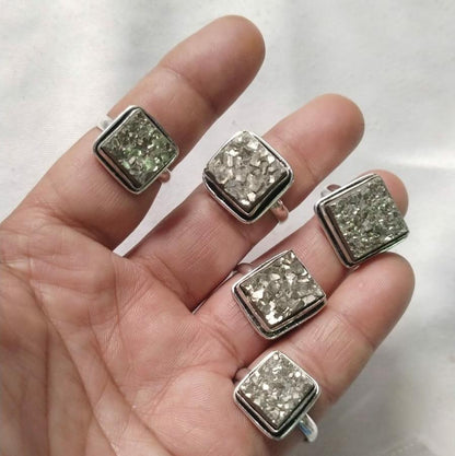 Pyrite Natural  Adjustable Ring